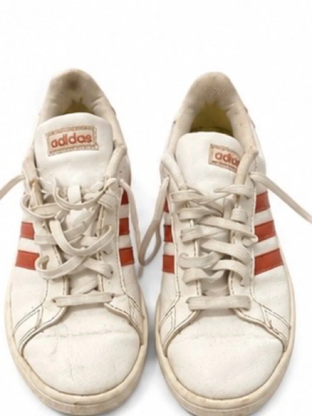 adidas White Athletic Sneakers with Red Stripes